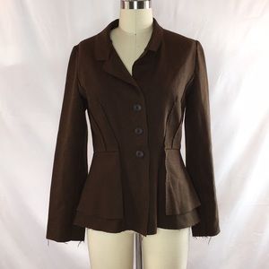 Lilith brown pebbled wool structured blazer